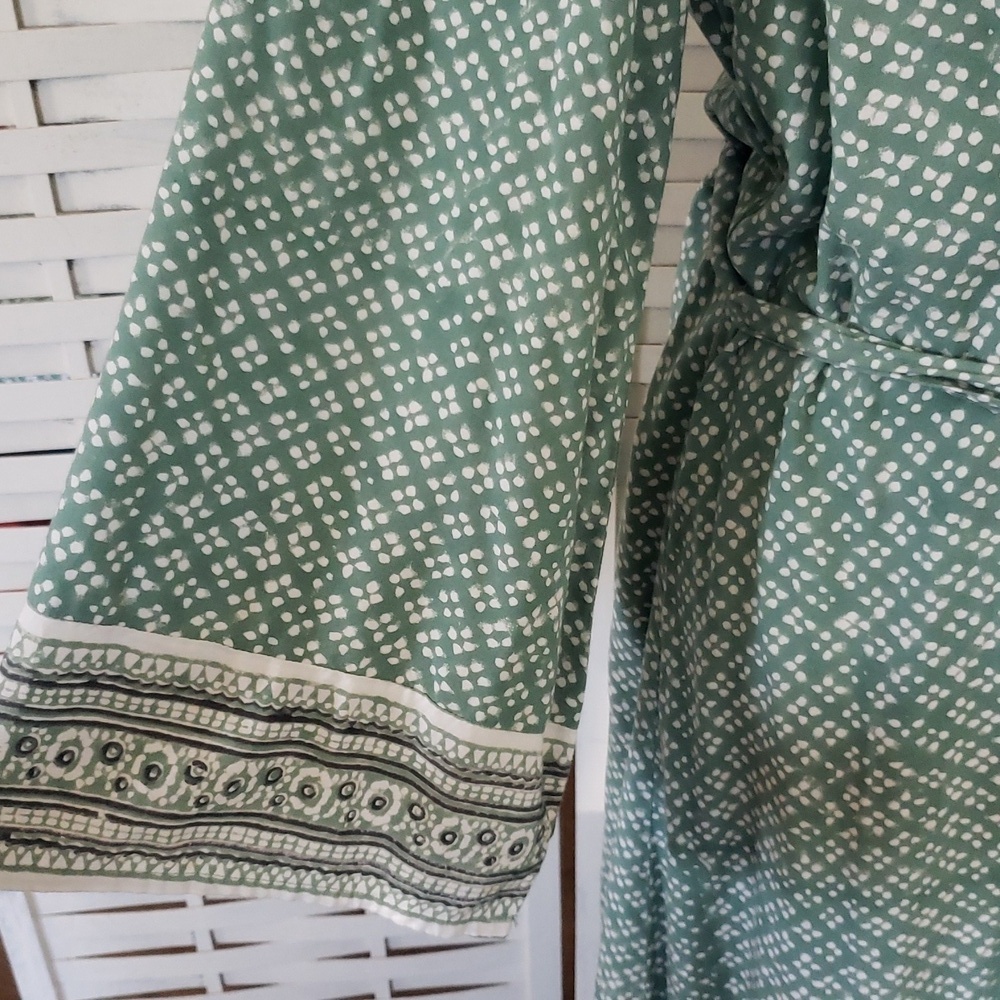 Cleobella Green Patterned Wrap Dress Size M - Picture 3 of 7